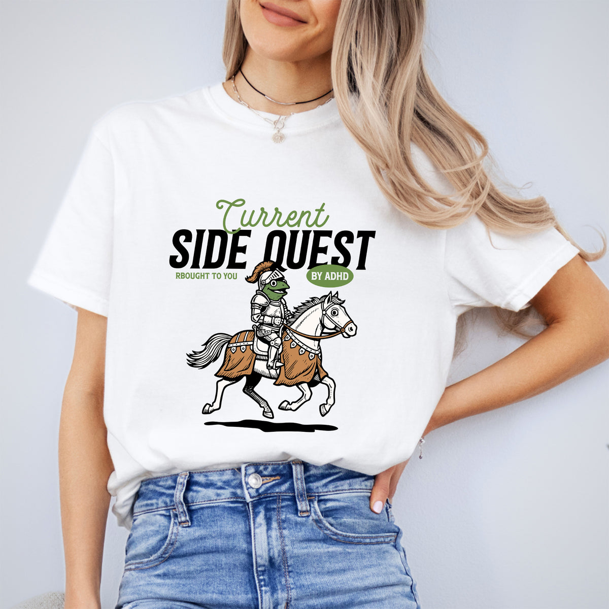 T-shirt humoristique ADHD « Quête secondaire du moment »