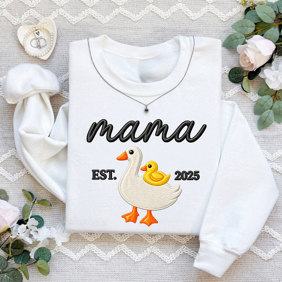 \"Mama Goose\" – Sudadera polar bordada personalizada para mamás primerizas