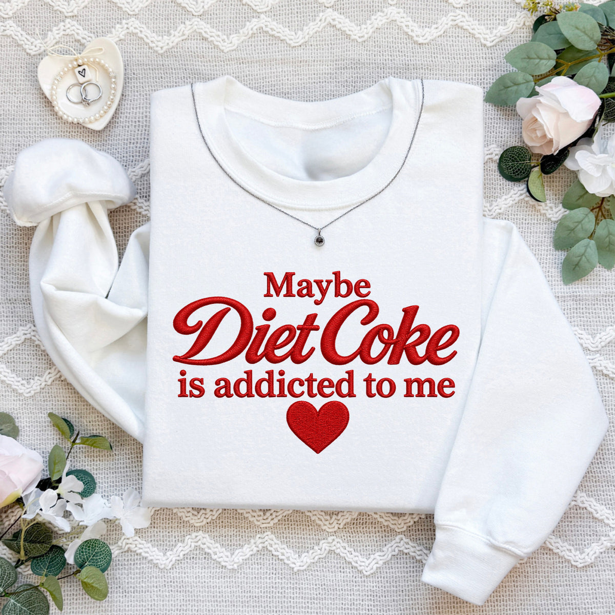 Soda Lover Embroidered Fleece Pullover – \"Diet Coke\"