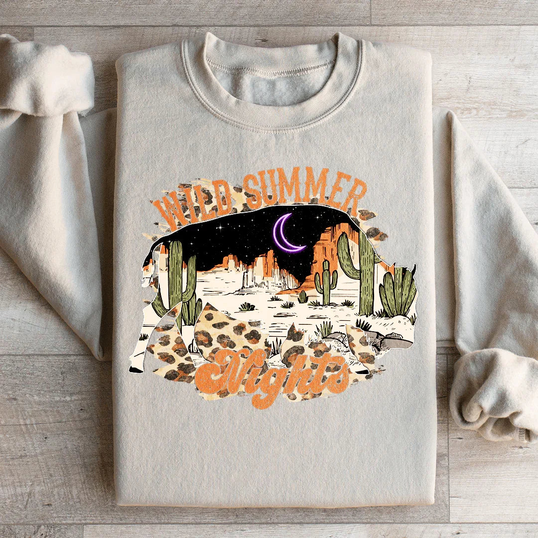 Wild Summer Nights Sweatshirt Sand / S Peachy Sunday T-Shirt