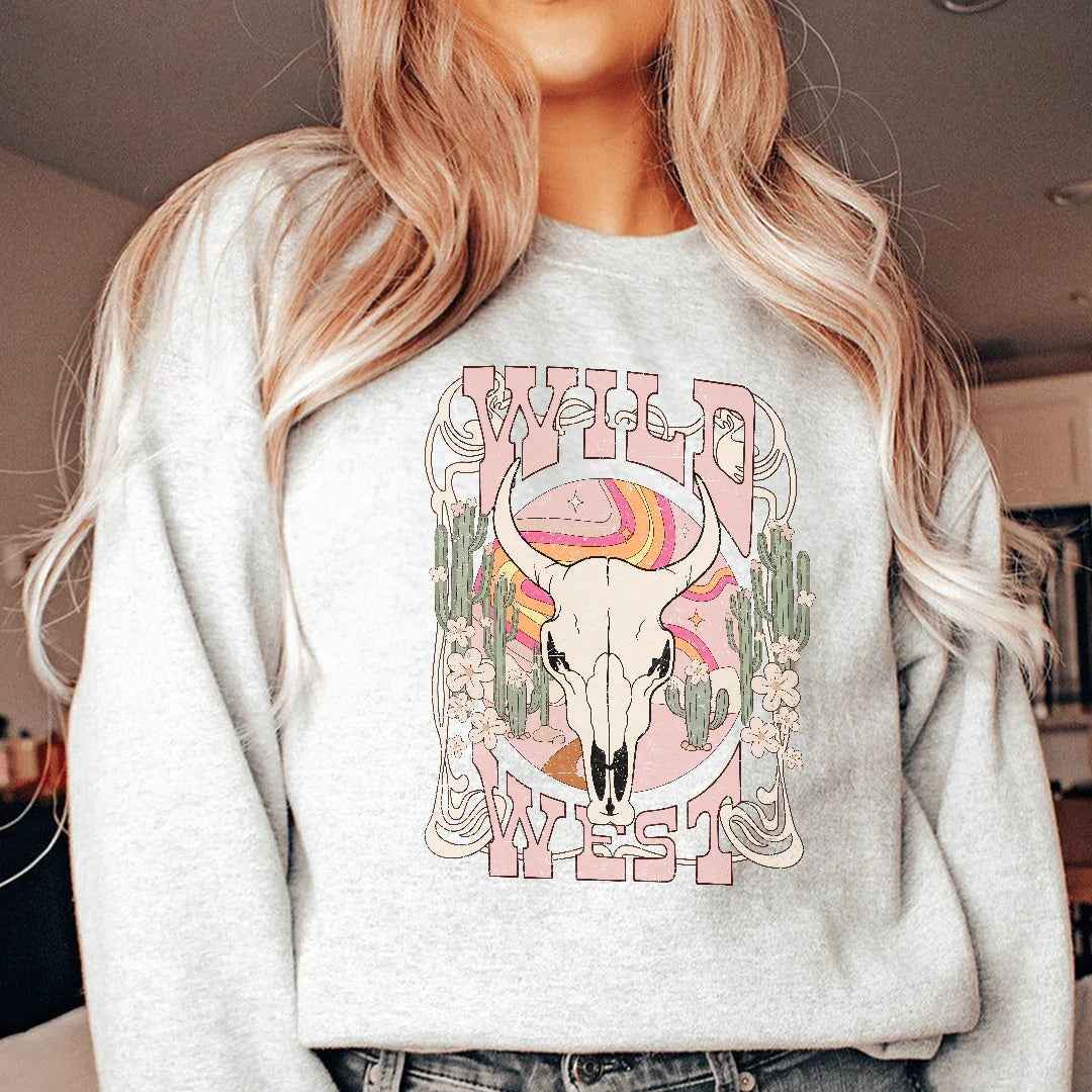 Wild West Sweatshirt White / S Peachy Sunday T-Shirt
