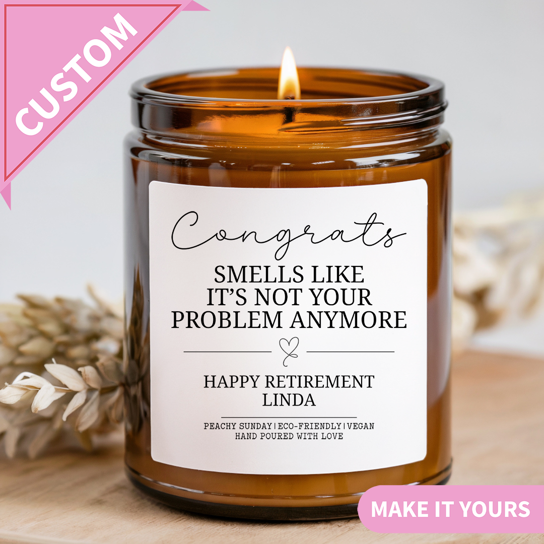 Personalized Happy Retirement Candle