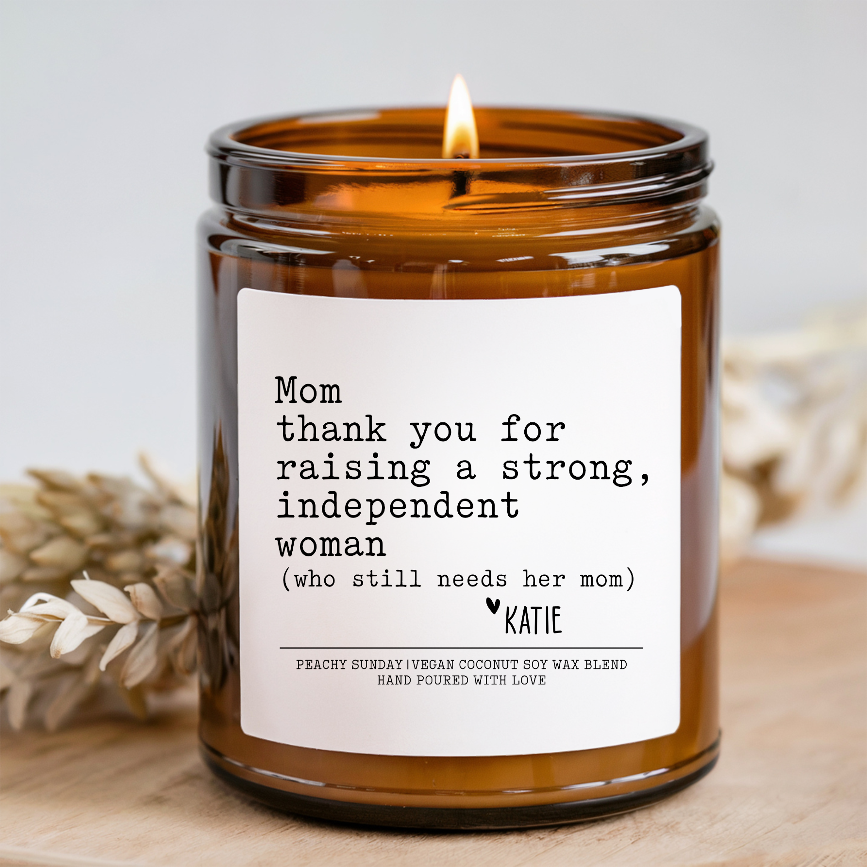 Personalized Mom Thank You For Raising A Strong Candle