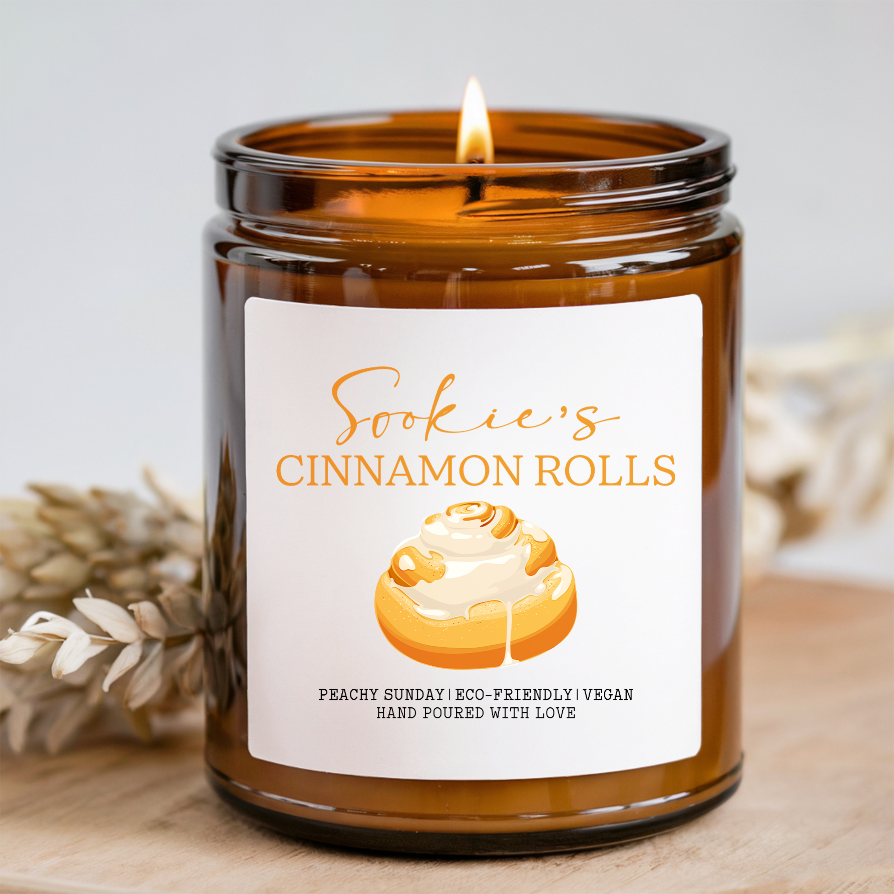 Personalized Sookie's Cinnamon Rolls Candle