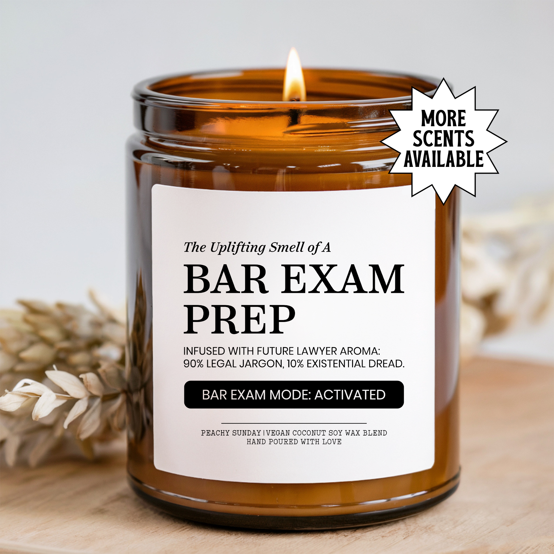 Bar Exam Prep Candle