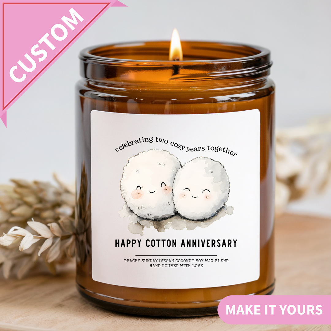 Personalized 2nd Anniversary Candle