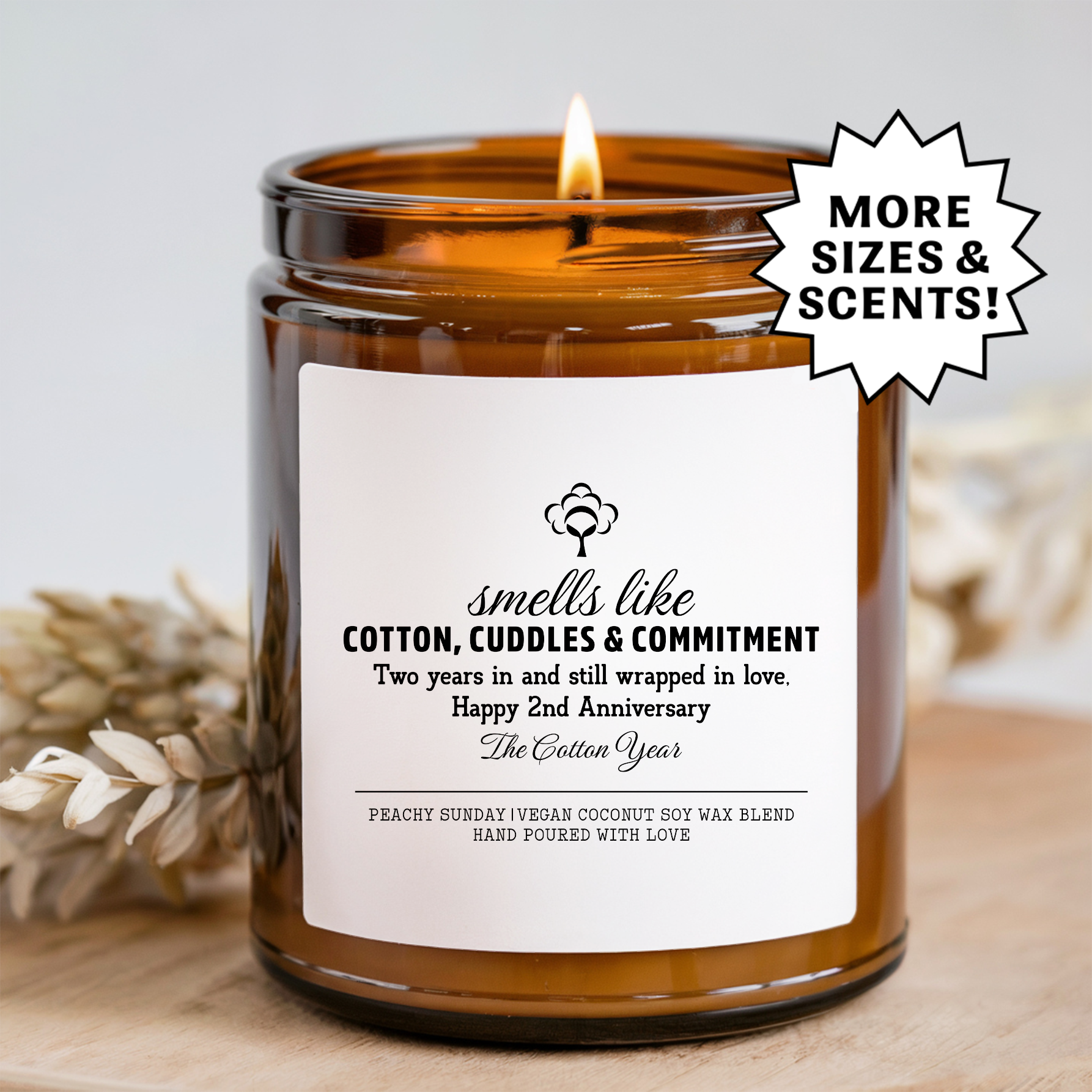 Smells Like Cotton Cuddles & Commitment Second Anniversary Gift Candle