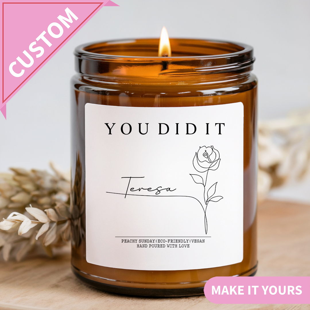 Personalised You Did It Candle