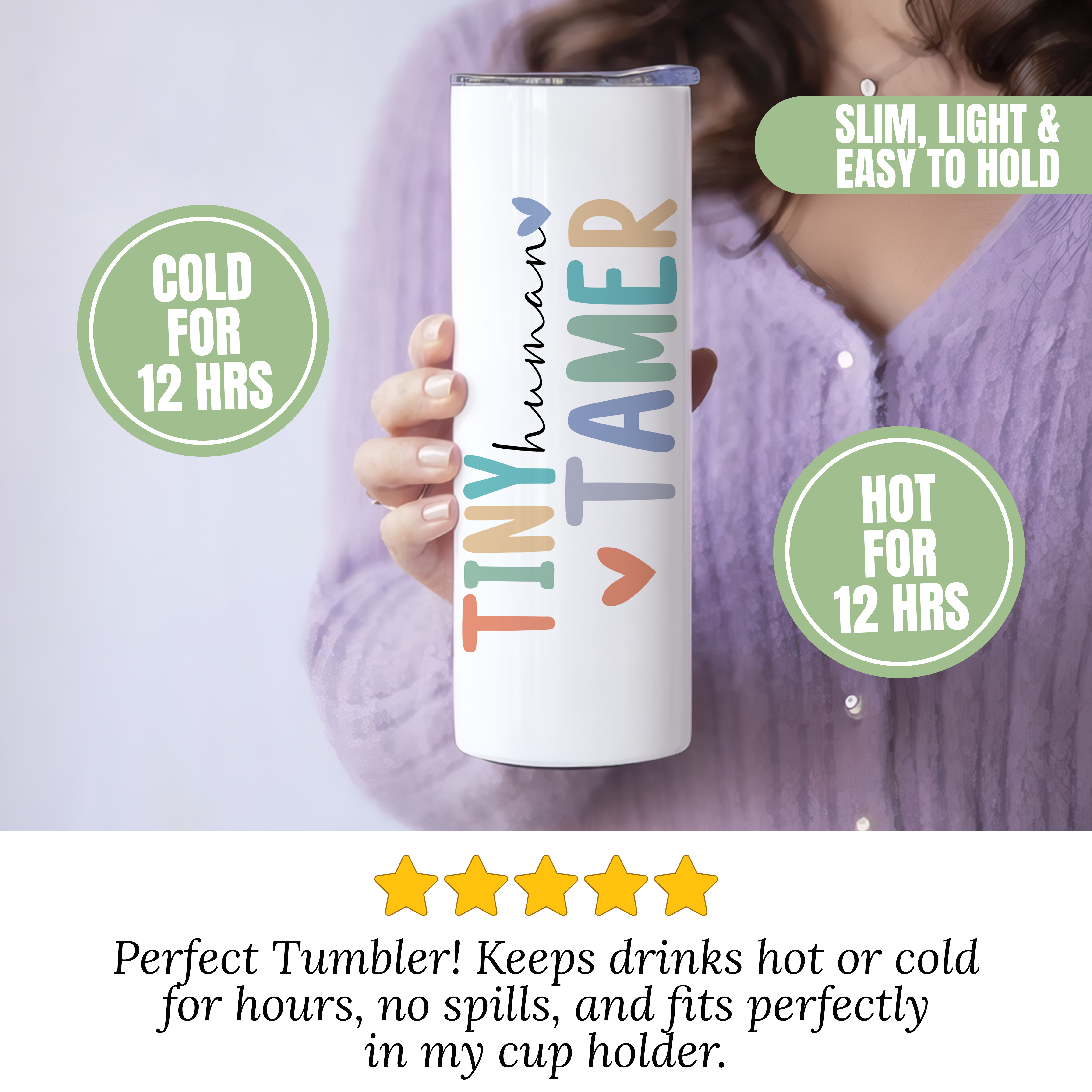 Personalized Tiny Human Tamer Tumbler