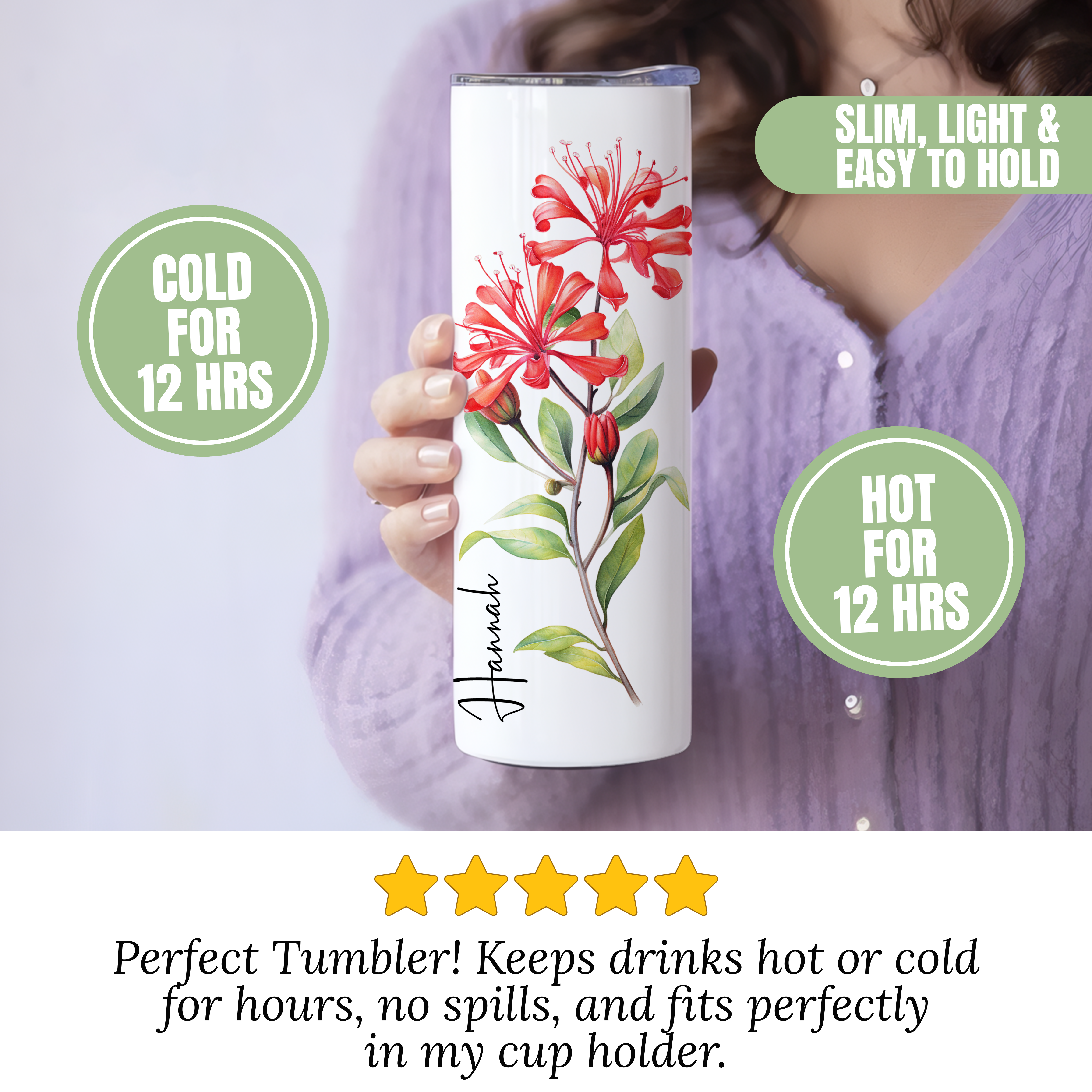 Personalize Birth Flower Tumbler