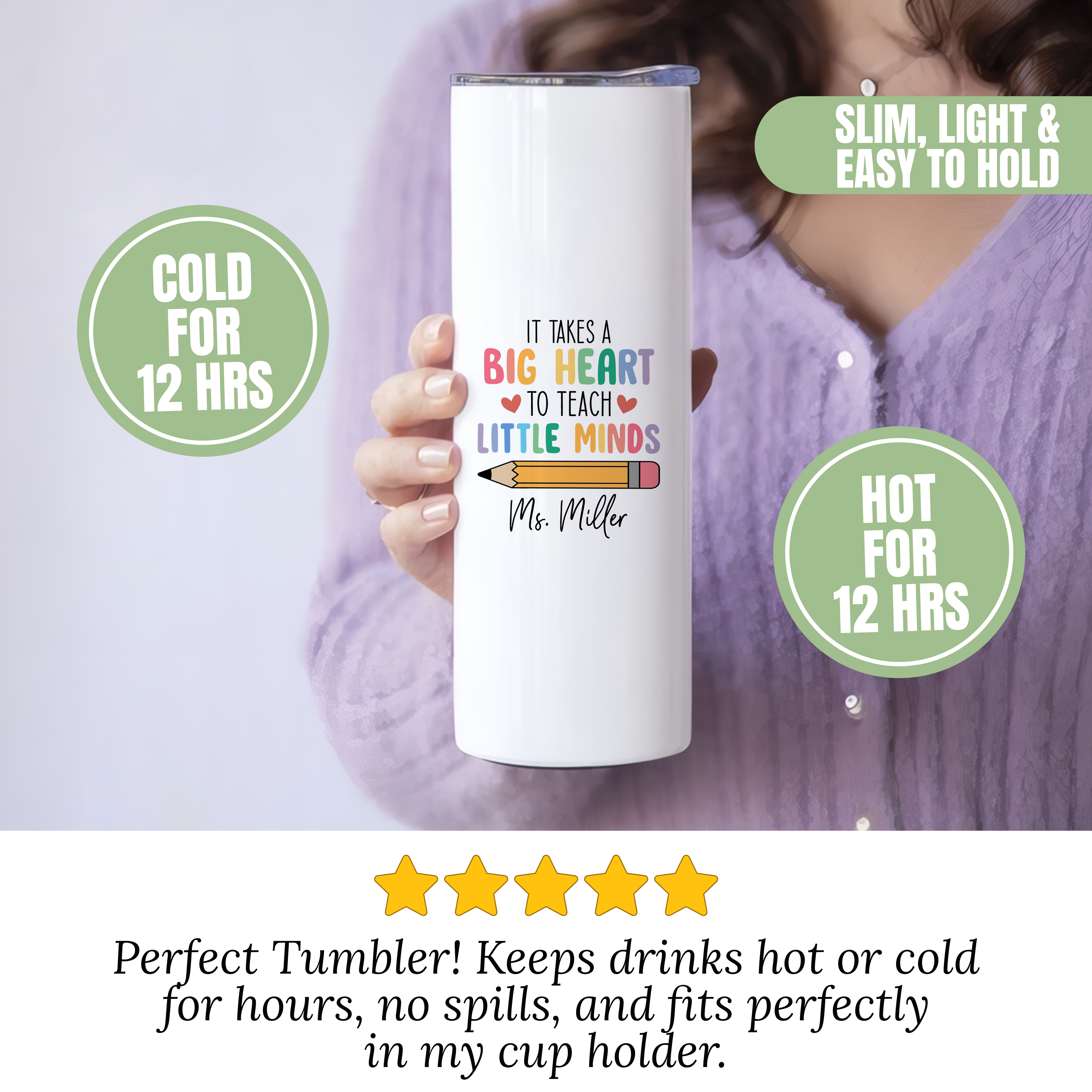 Personalized It Takes A Big Heart To Teach Little Minds Teacher Tumbler