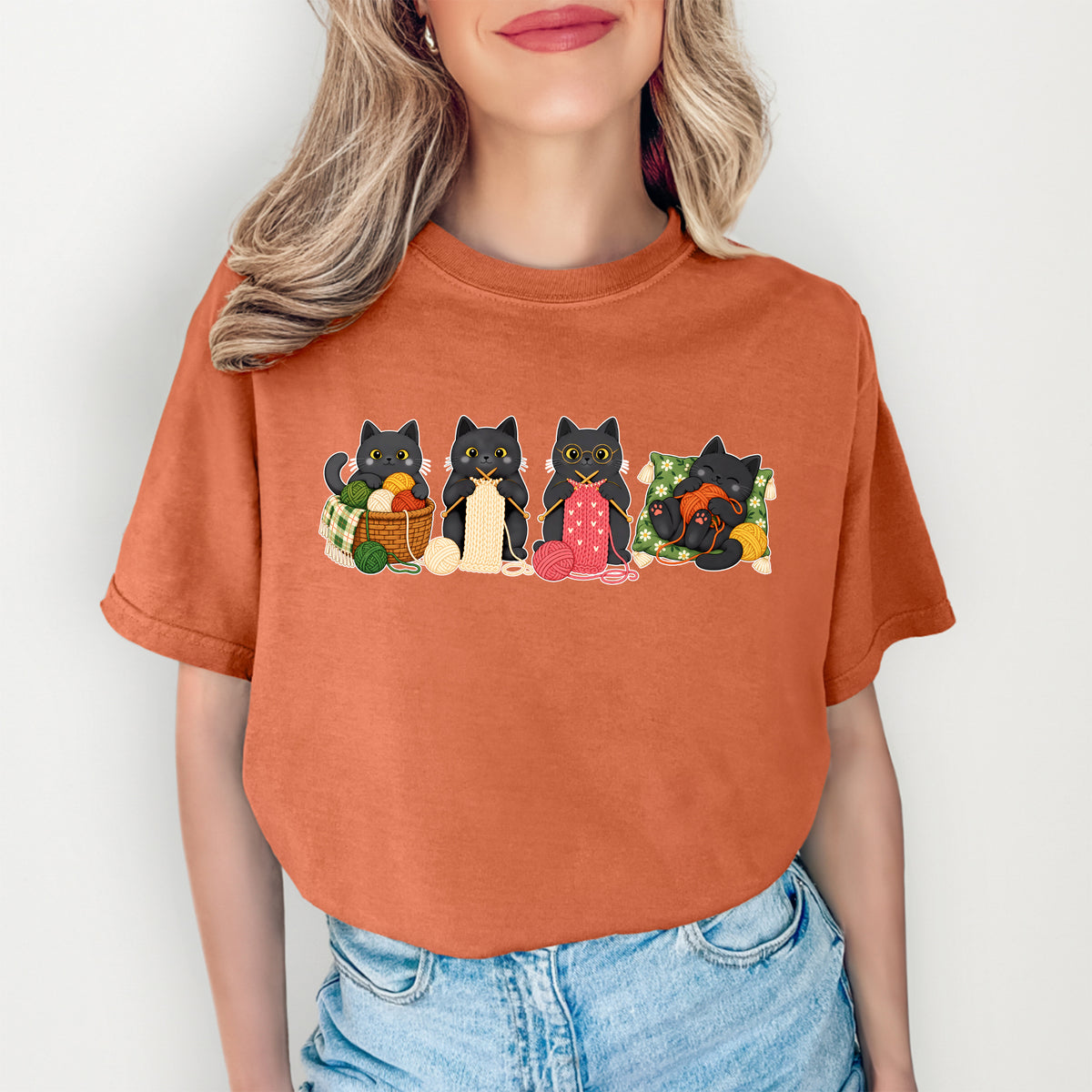 Black Cats Knitting Tee