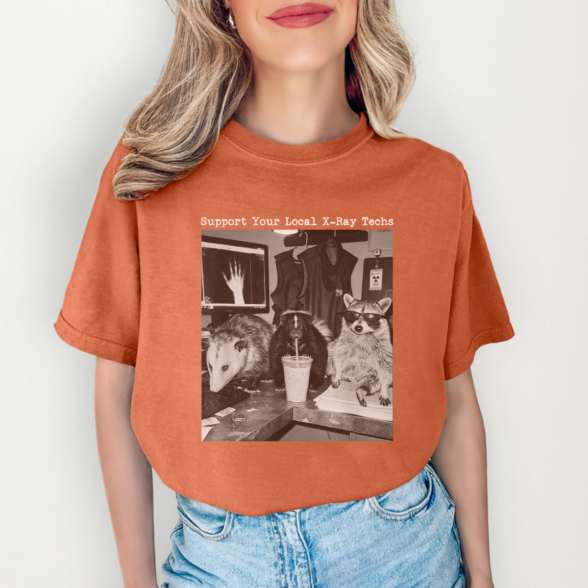 Radiology Humor Graphic T-Shirt – "Support Your Local X-Ray Techs"
