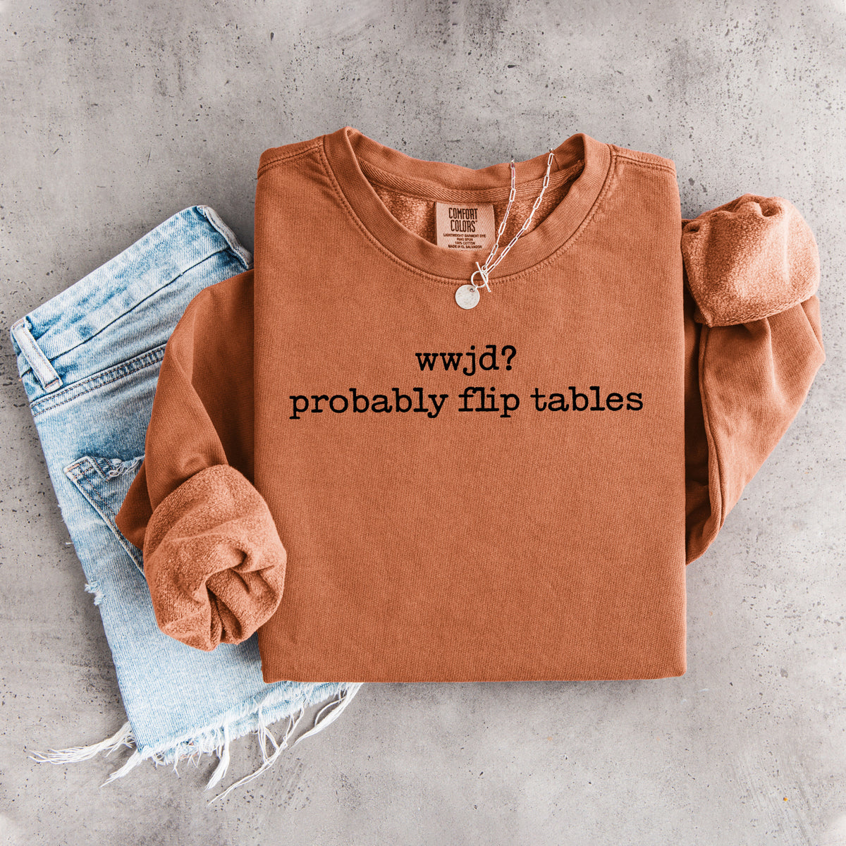 Sudadera «WWJD Probably Flip Tables»