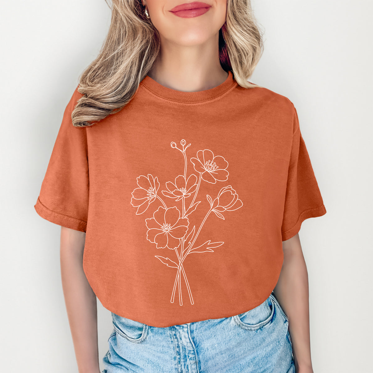 Boho-Wildblumen-T-Shirt