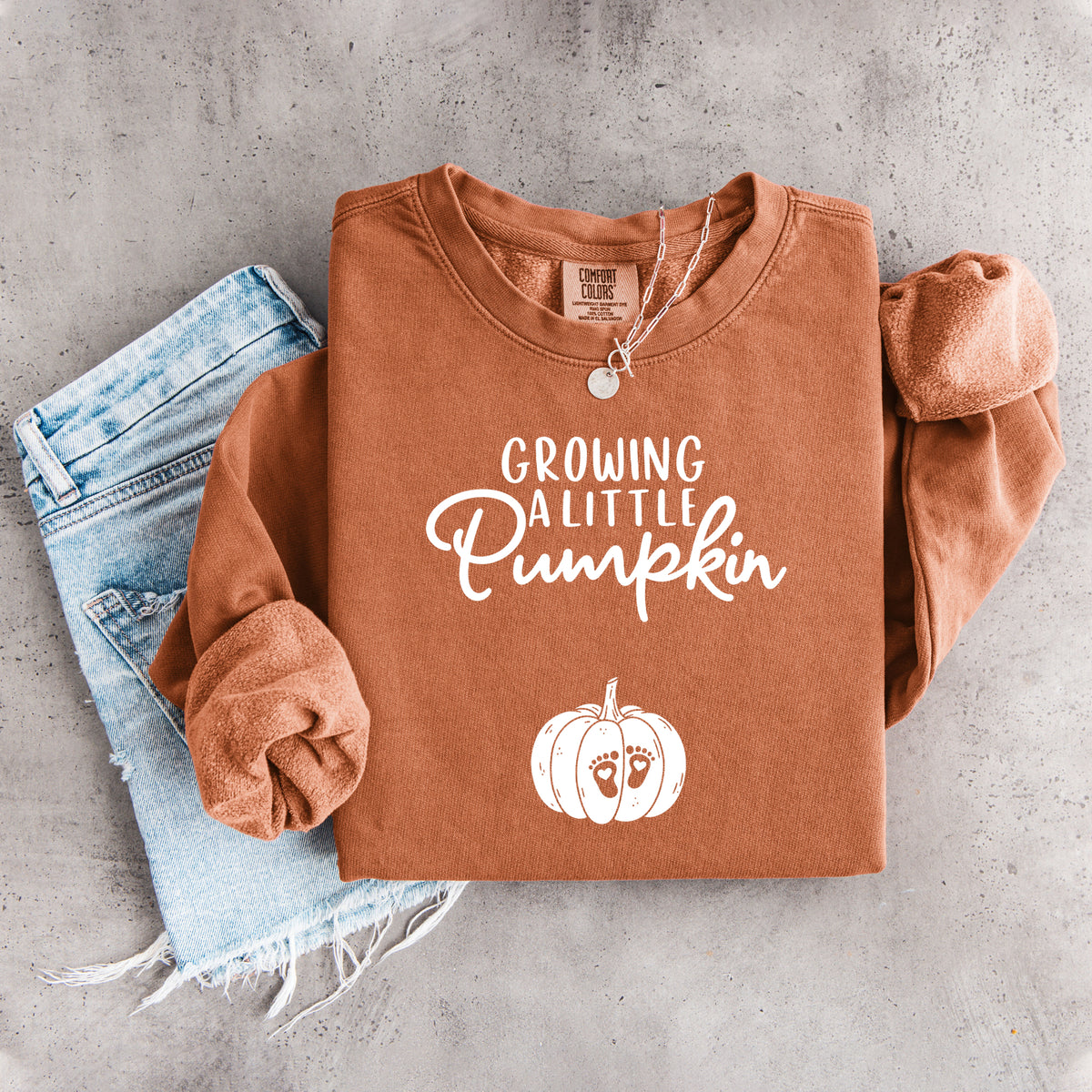 Sweat-shirt « Je fais pousser un petit potiron »