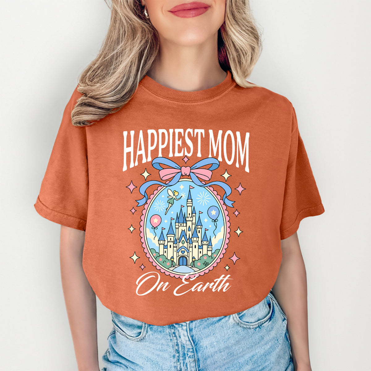 Happiest Mom on Earth Fairy Tale Castle Vacation Graphic Shirt
