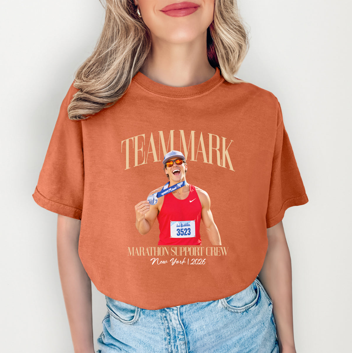 Personalized Marathon Support Crew Tee