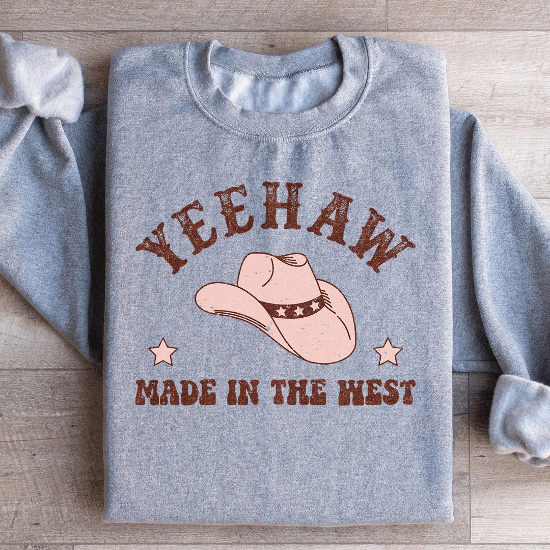 Yeehaw Cowboy Hat Sweatshirt Sport Grey / S Peachy Sunday T-Shirt
