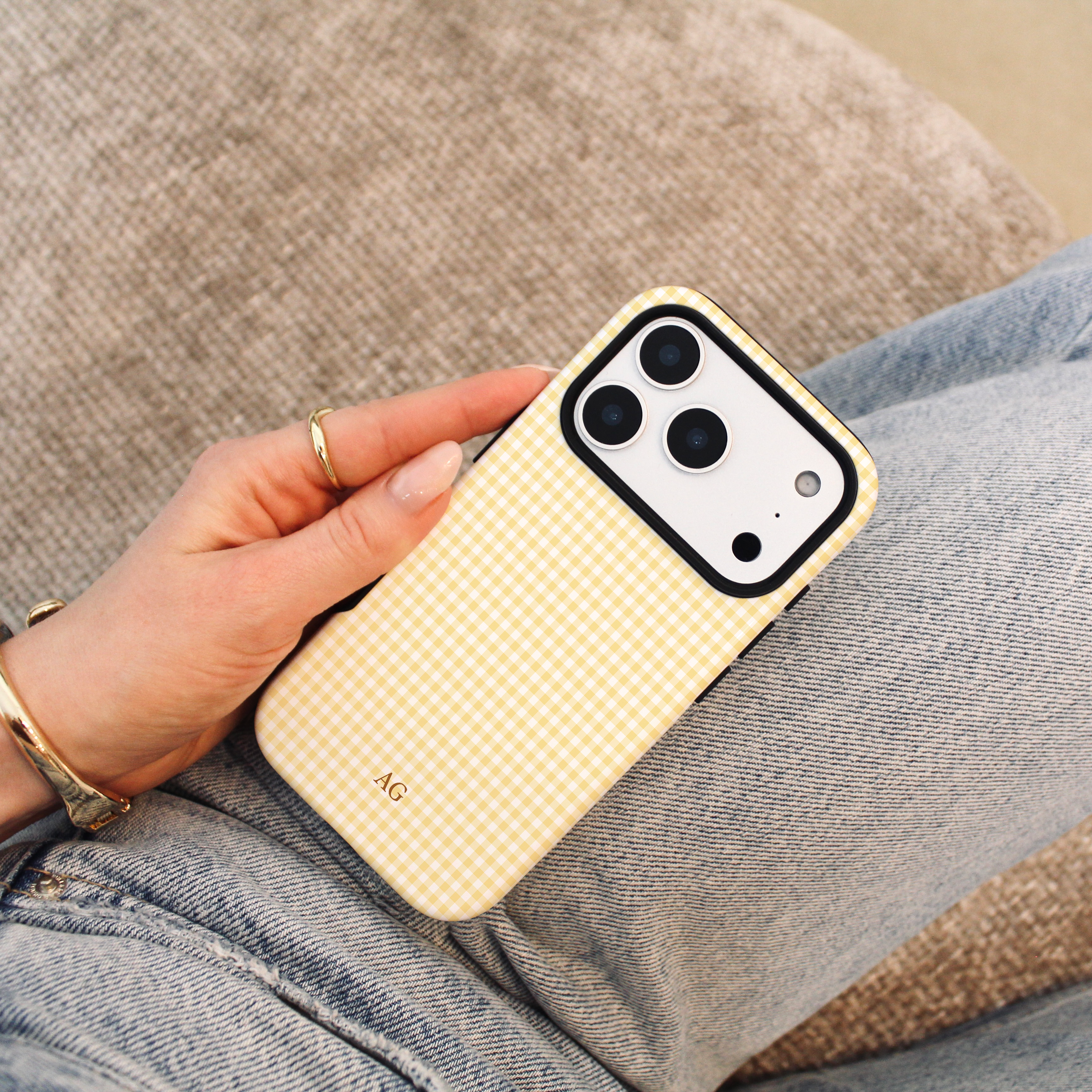 Personalized Gingham Phone Case