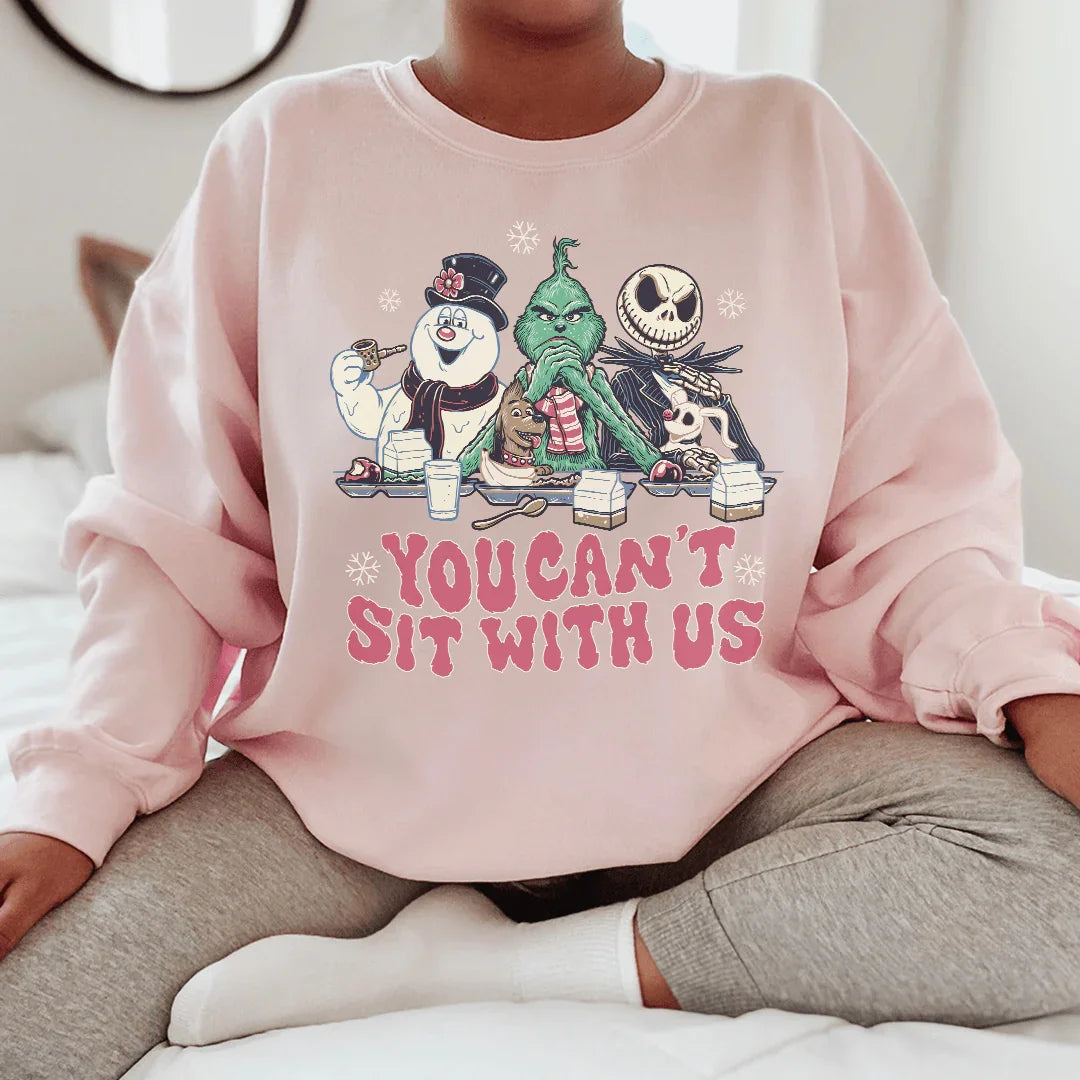 You Can't Sit With Us Sweatshirt Light Pink / S Peachy Sunday T-Shirt