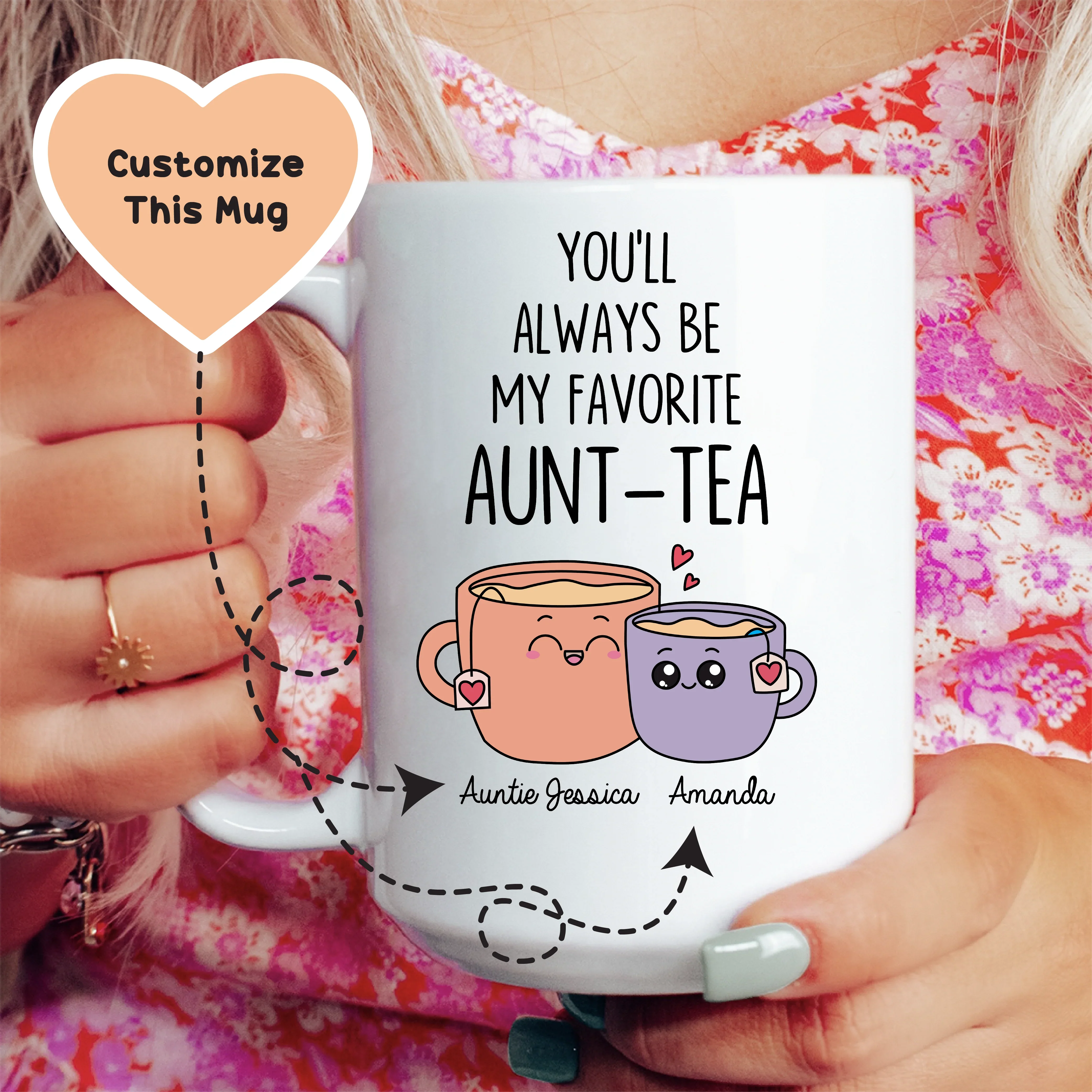You'll Always Be My Favorite Aunt-Tea Custom Mug White / 15 oz printful T-Shirt