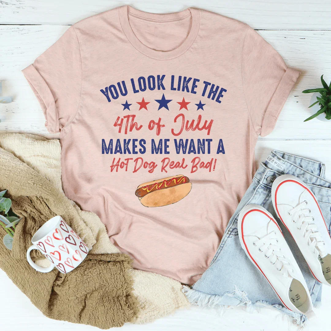 You Look Like The 4th Of July Tee Heather Prism Peach / S Peachy Sunday T-Shirt