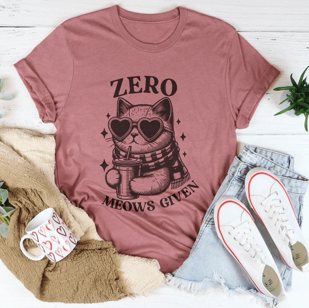 Zero Meows Given Tee Mauve / S Peachy Sunday T-Shirt