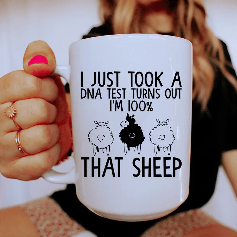 100% That Sheep Ceramic Mug 15 oz White / One Size CustomCat Drinkware T-Shirt