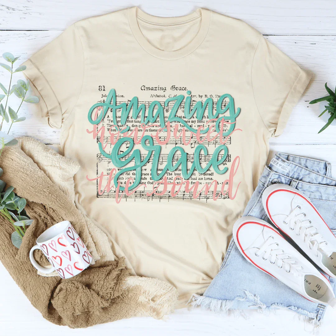 Amazing Grace Song Tee Heather Dust / S Peachy Sunday T-Shirt