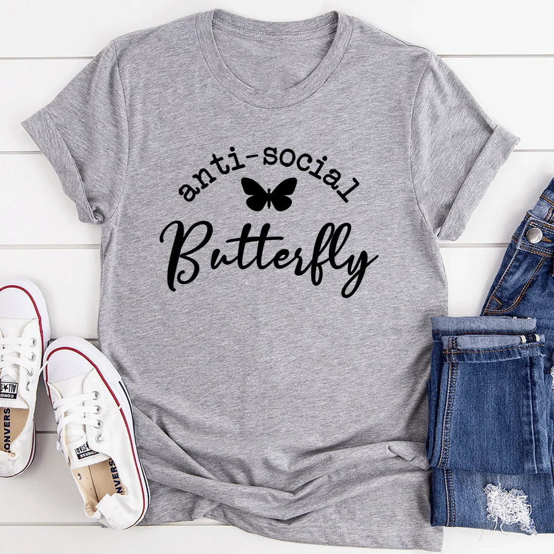 Anti Social Butterfly Tee Athletic Heather / S Peachy Sunday T-Shirt