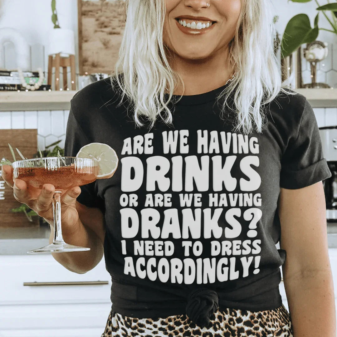 Are We Having Drinks Tee Black Heather / S Peachy Sunday T-Shirt