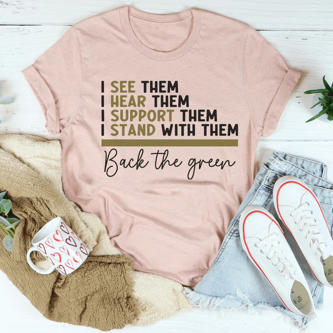 Back The Green Tee Heather Prism Peach / S Peachy Sunday T-Shirt