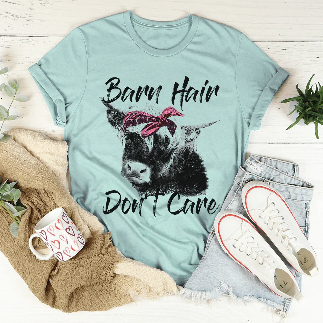 Barn Hair Don't Care Tee Heather Prism Dusty Blue / S Peachy Sunday T-Shirt