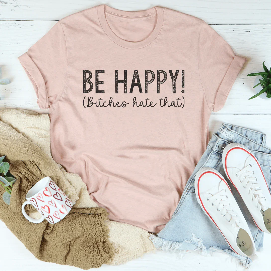 Be Happy Tee Heather Prism Peach / S Peachy Sunday T-Shirt