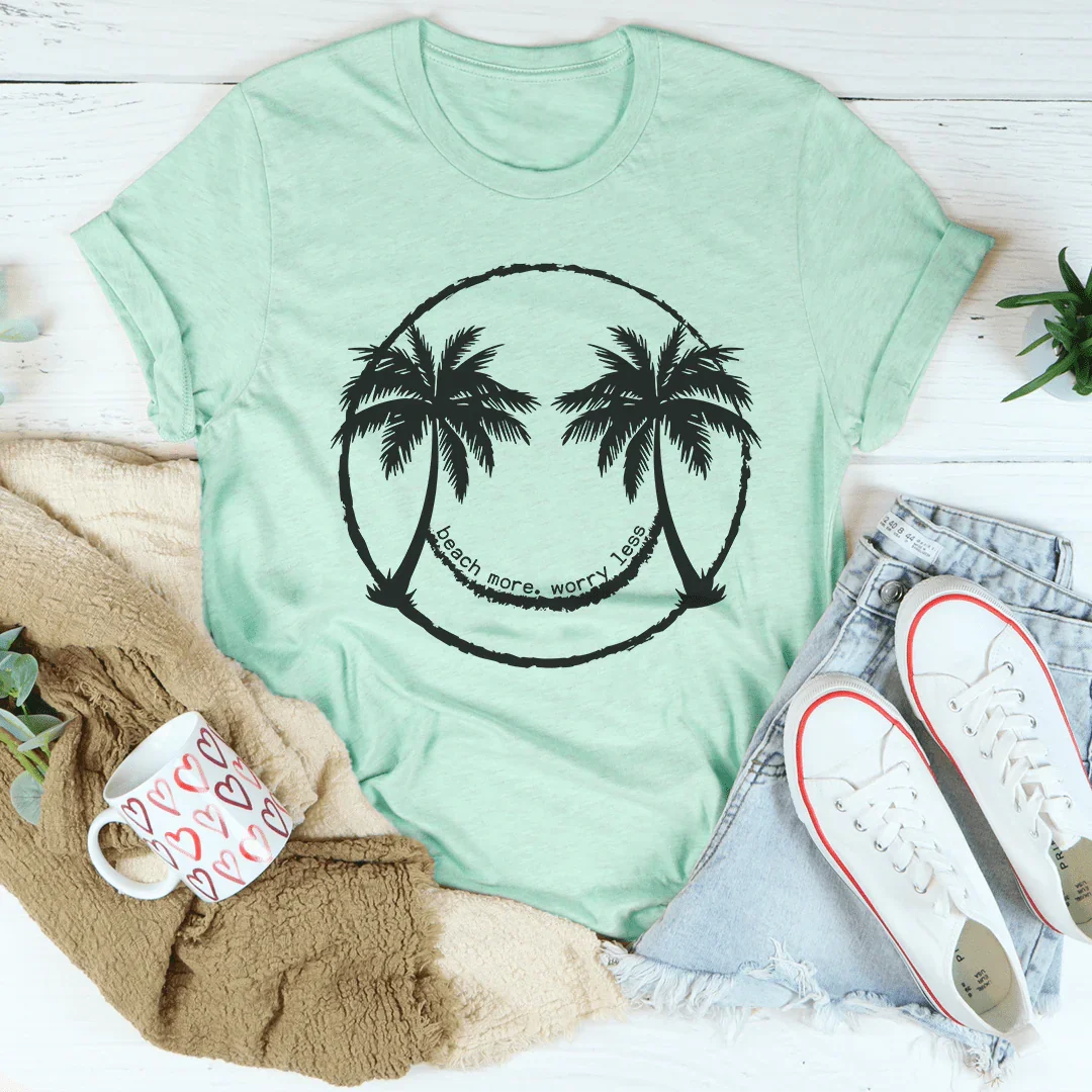 Beach More Worry Less Tee Peachy Sunday T-Shirt