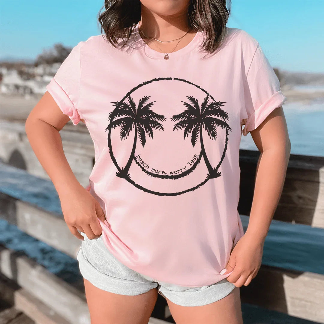 Beach More Worry Less Tee Pink / S Peachy Sunday T-Shirt