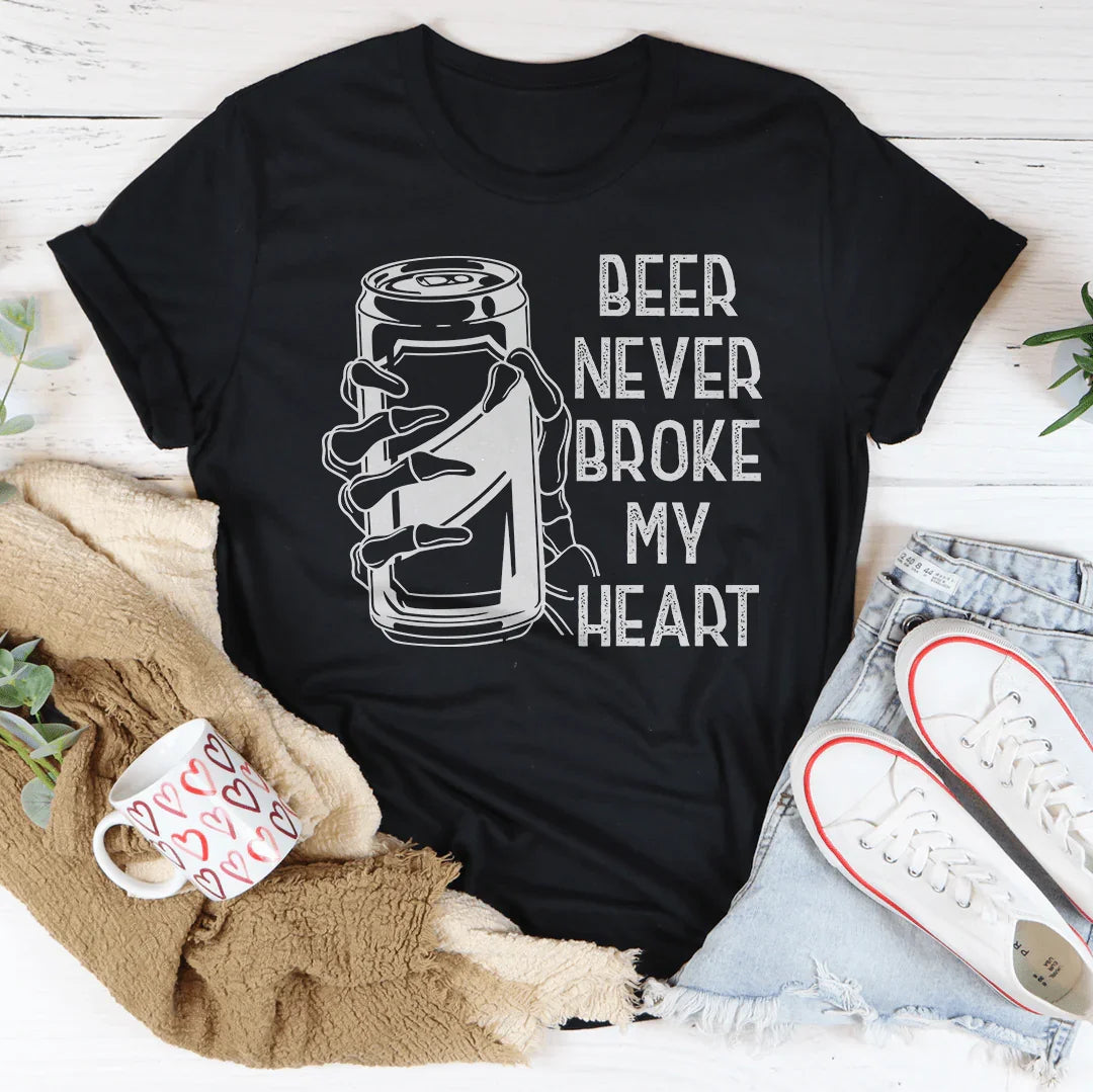 Beer Never Broke My Heart Skull Tee Peachy Sunday T-Shirt