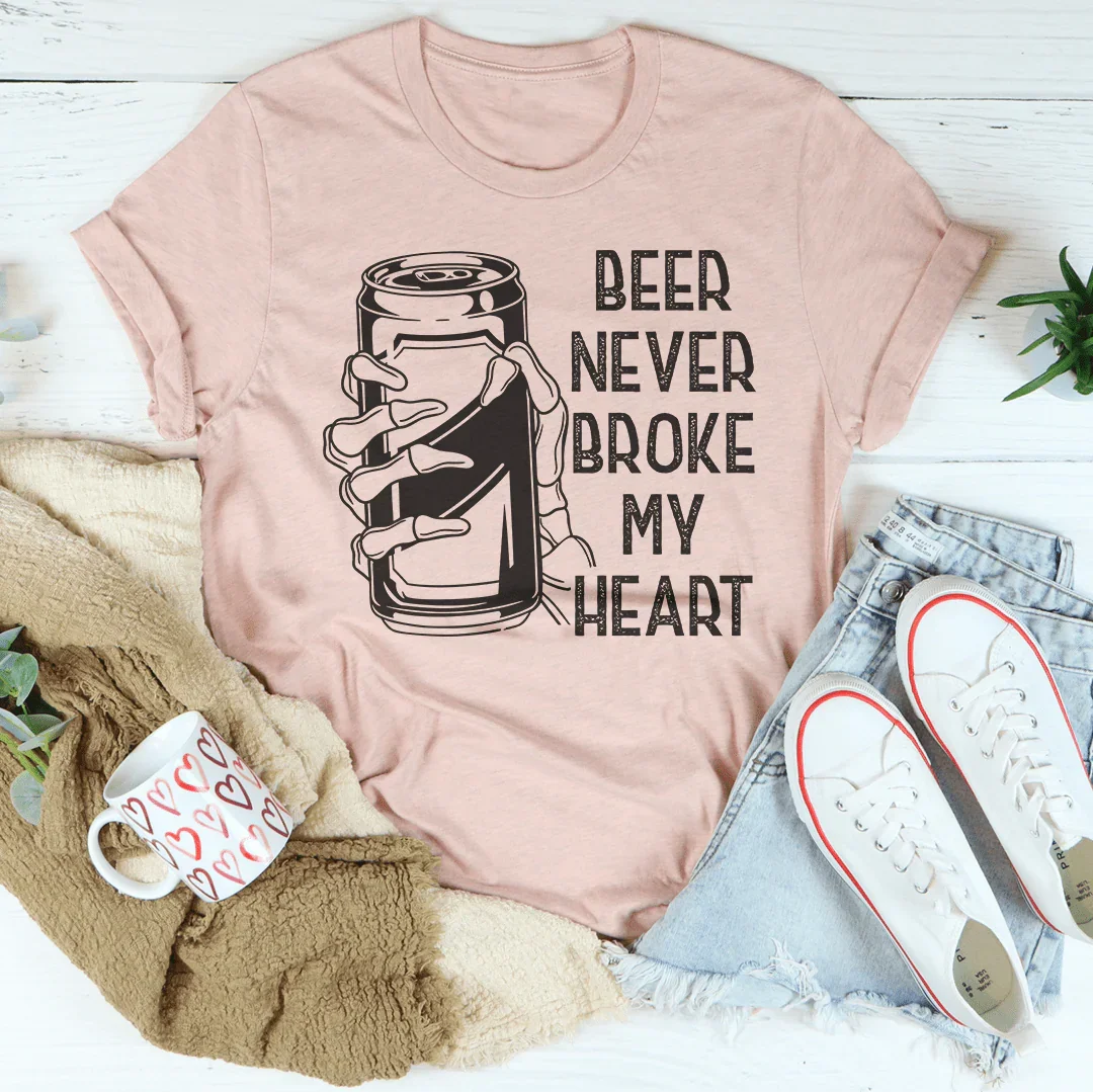 Beer Never Broke My Heart Skull Tee Peachy Sunday T-Shirt