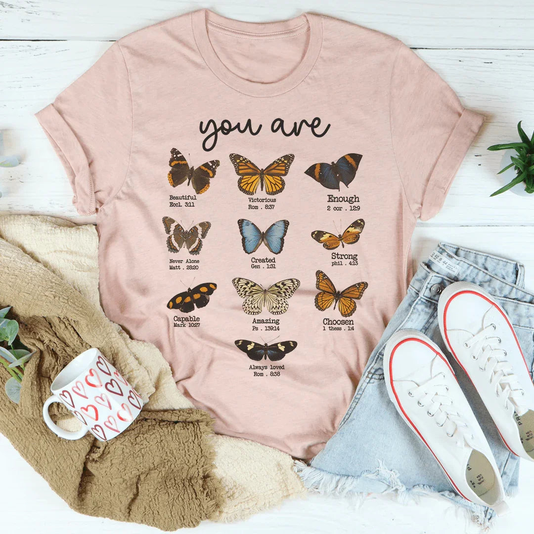 Bible Verses Butterflies Tee Heather Prism Peach / S Peachy Sunday T-Shirt