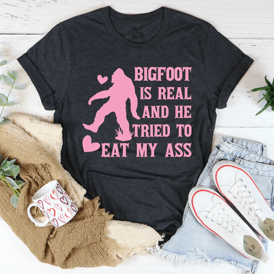 Bigfoot Is Real Tee Dark Grey Heather / S Peachy Sunday T-Shirt