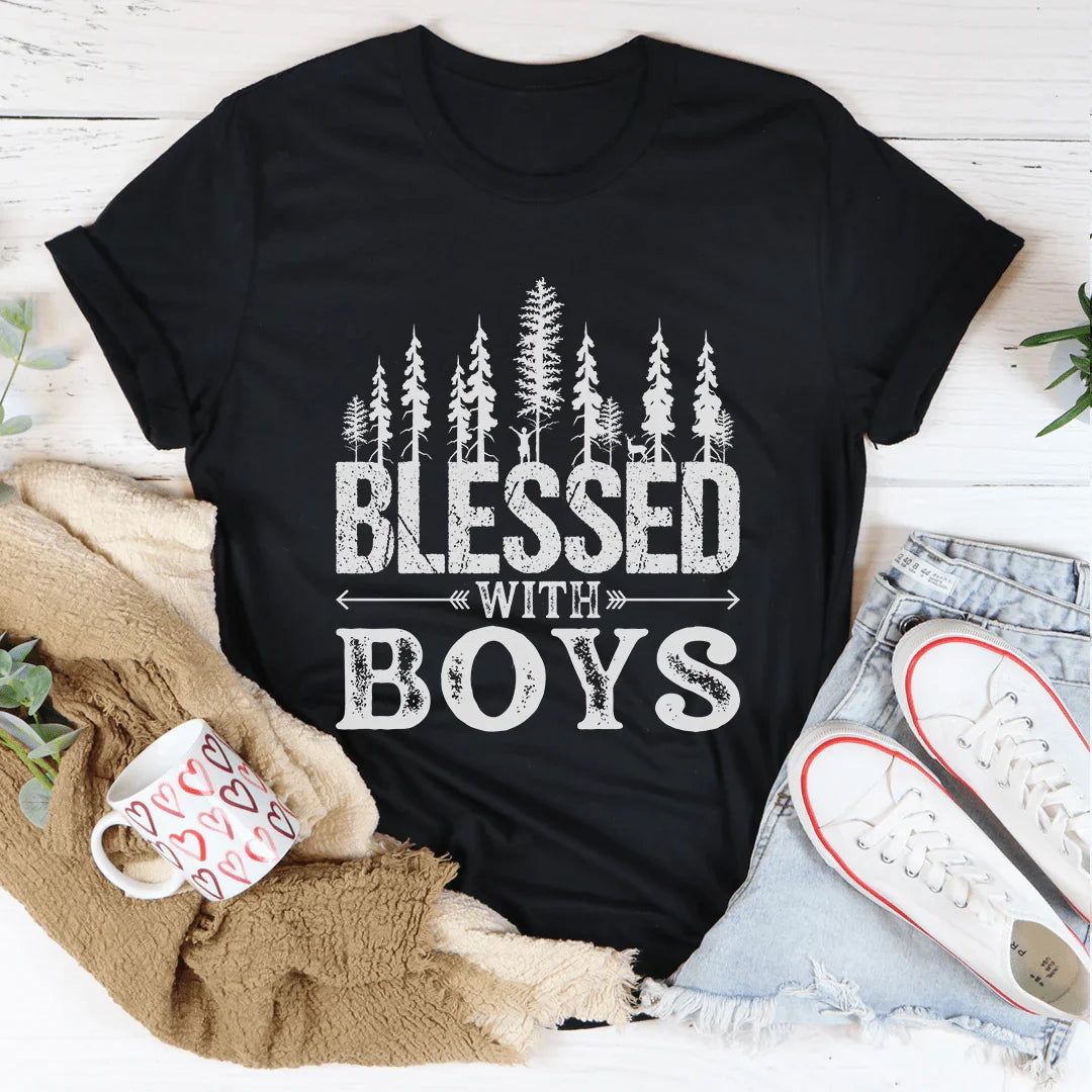 Blessed With Boys Tee Peachy Sunday T-Shirt
