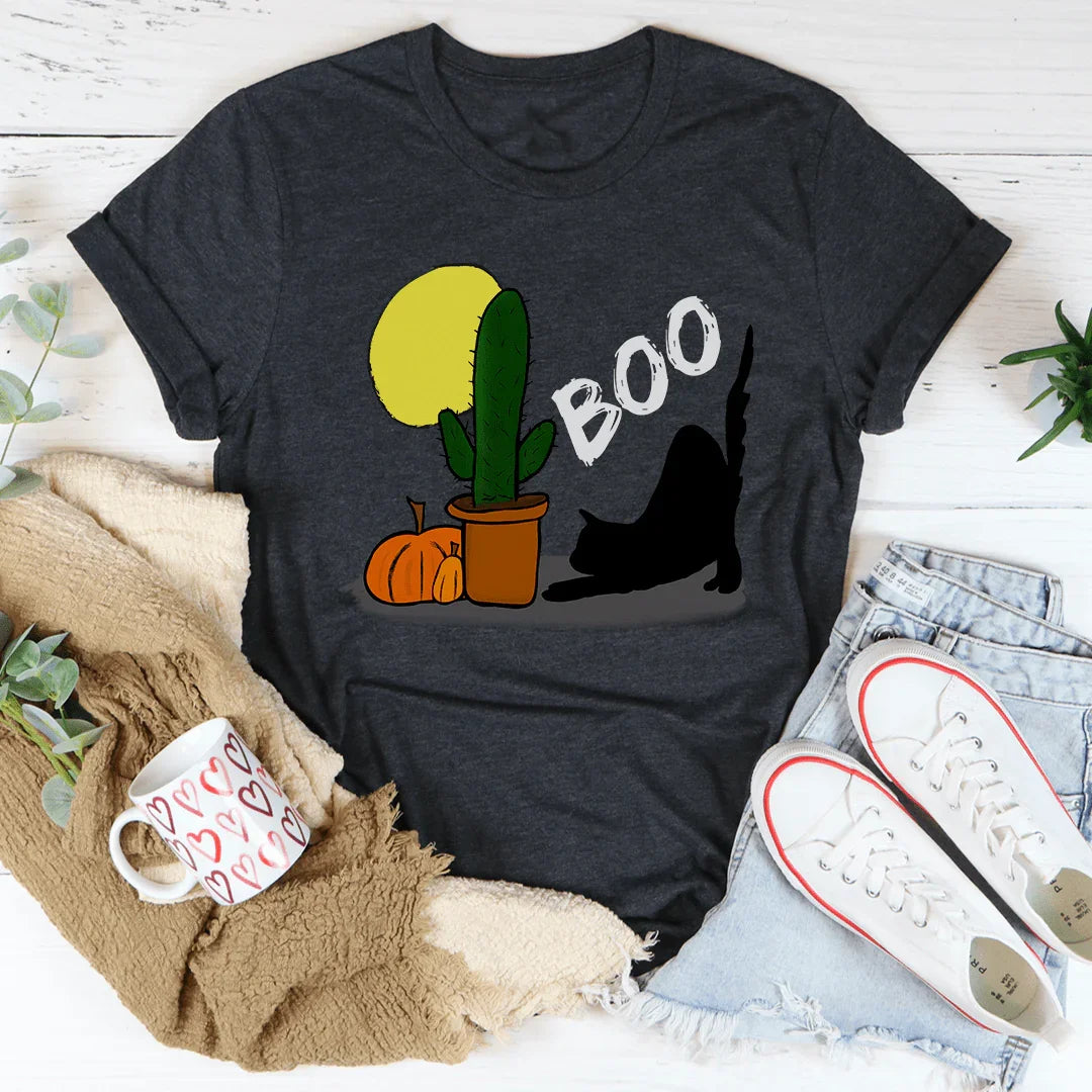 Boo Black Cat Tee Dark Grey Heather / S Peachy Sunday T-Shirt