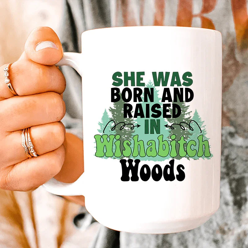 Born & Raised Ceramic Mug 15 oz White / One Size CustomCat Drinkware T-Shirt