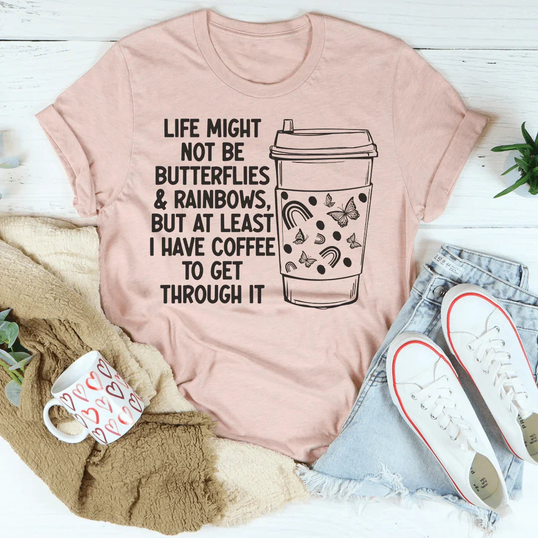 Butterflies And Rainbows Tee Peachy Sunday T-Shirt