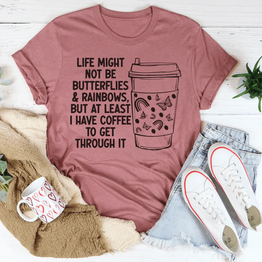 Butterflies And Rainbows Tee Peachy Sunday T-Shirt