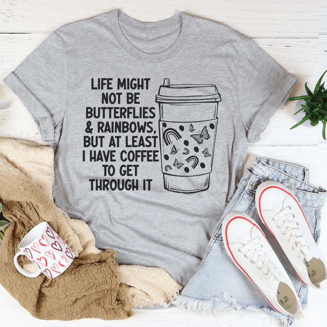 Butterflies And Rainbows Tee Peachy Sunday T-Shirt
