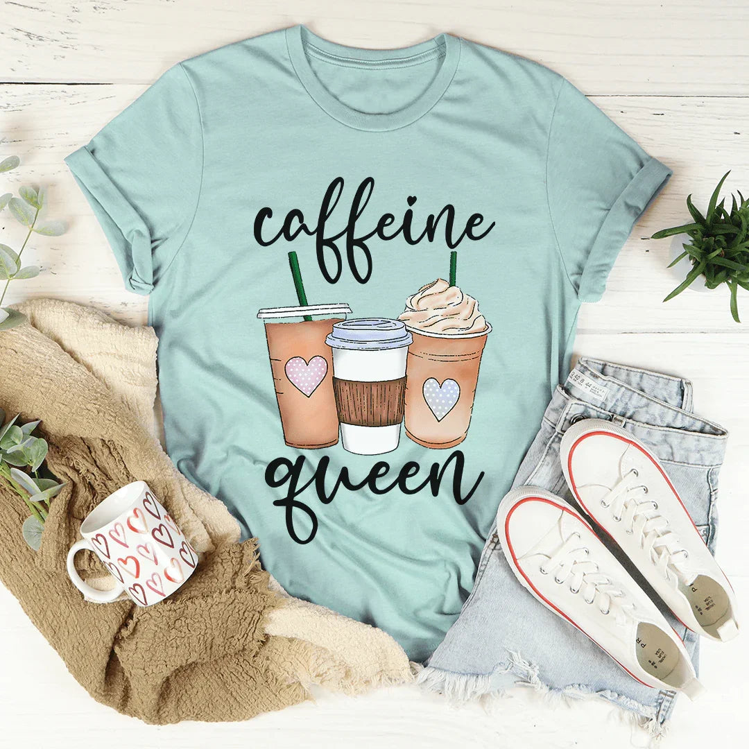 Caffeine Queen Tee Heather Prism Dusty Blue / S Peachy Sunday T-Shirt