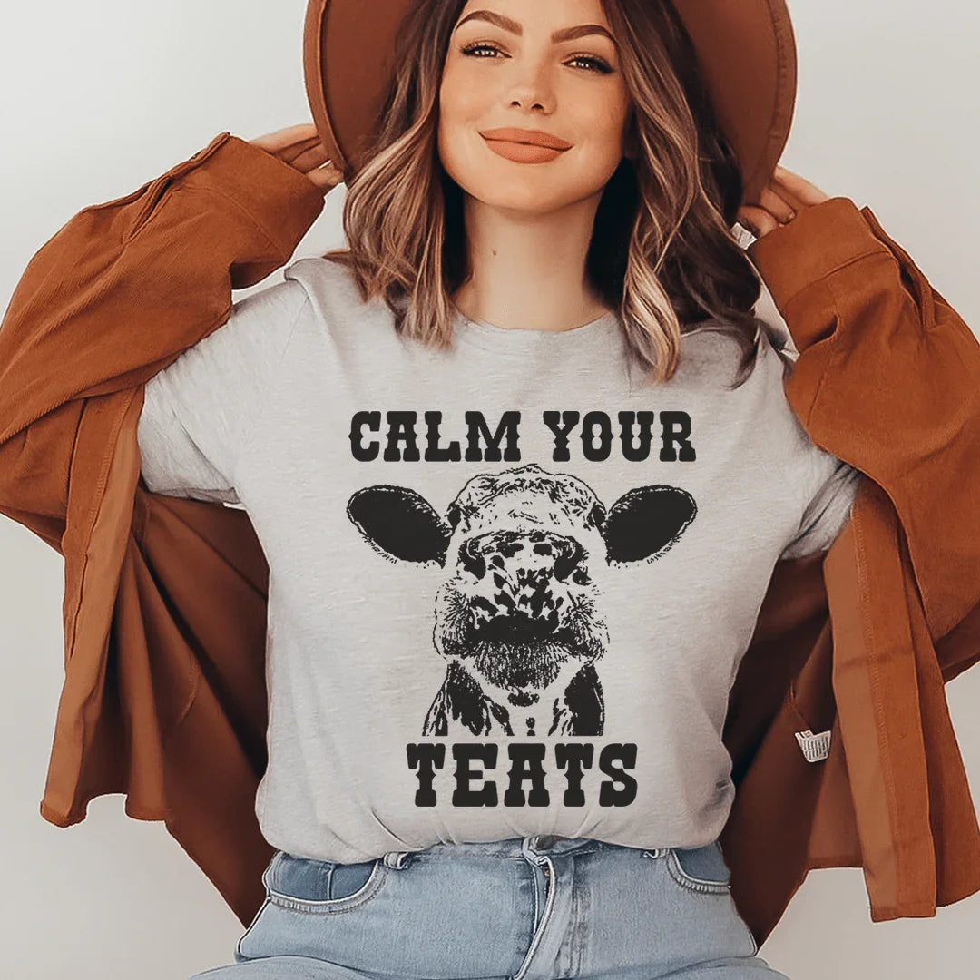 Calm Your Teats Tee Peachy Sunday T-Shirt