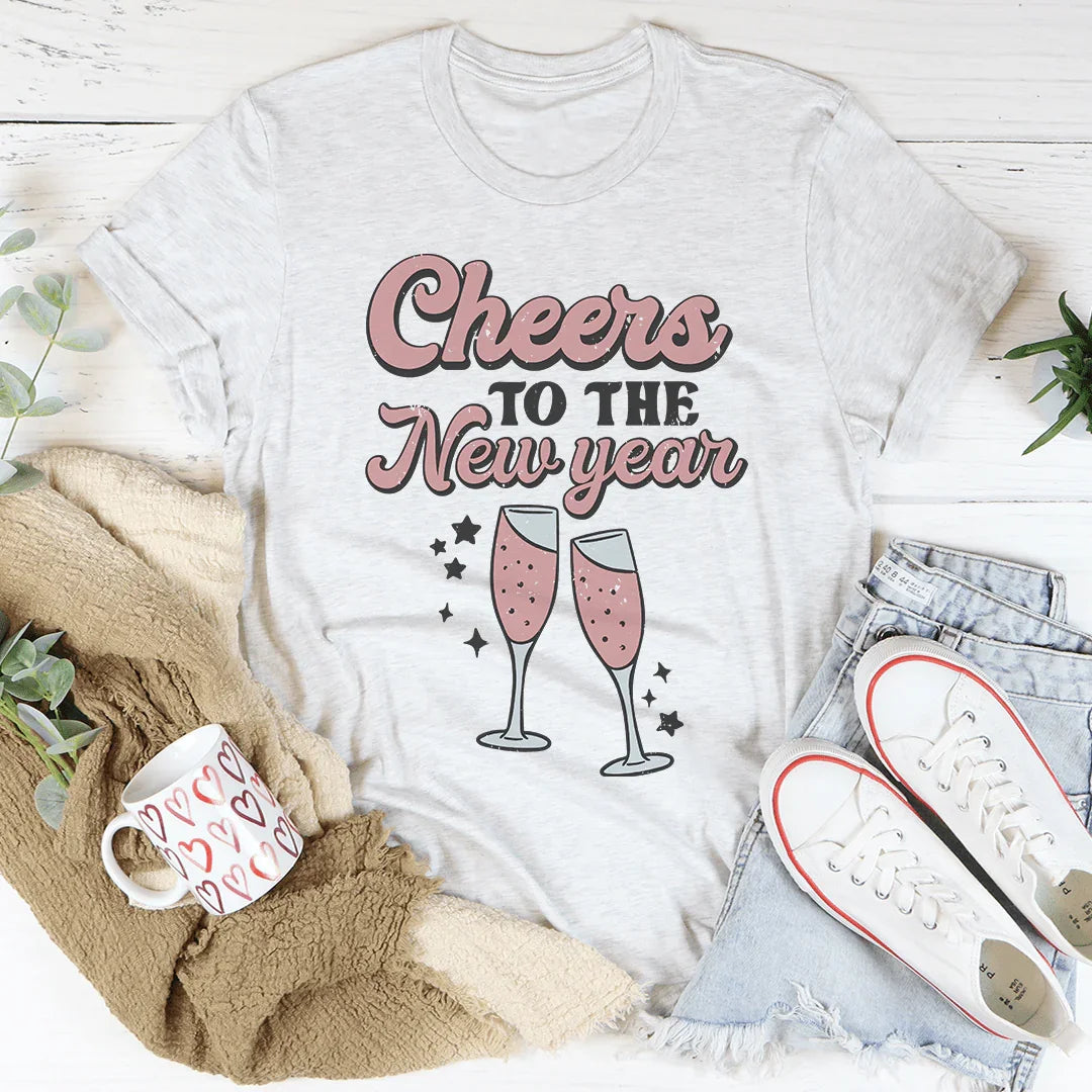 Cheers To The New Year Tee Ash / S Peachy Sunday T-Shirt